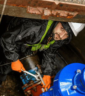 Engineer installing pump | Anglo Pumps | Winner Pump Industry Awards 2024 Distributor of the Year